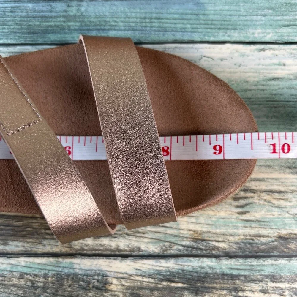 Skechers Martha Stewart Slide Sandal Size 6.5 Rose Gold Wedge Adjustable Comfort
